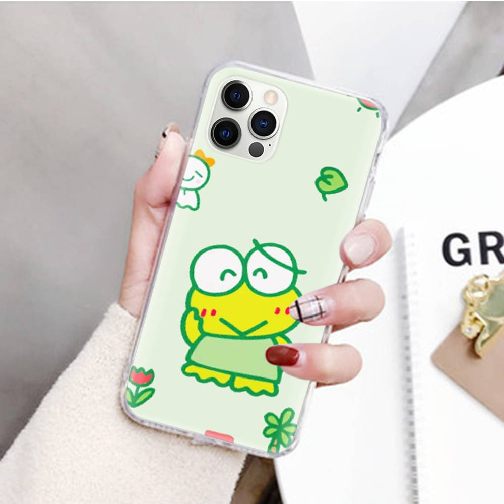 JZ2 Kerokero Keroppi Прозрачный чехол для Samsung A04 A14 A23 M33 M53 Realme 10 9 C35 C55 VIVO Y02 X80 Infinix Hot 30 Note 11 Tecno Spark 8P Pro