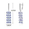 Light Luxury Gorgeous Design Natural Blue Tanzanite S925 Silver Fine Earrings for Women Anniversary & Engagement & Banquet Wear