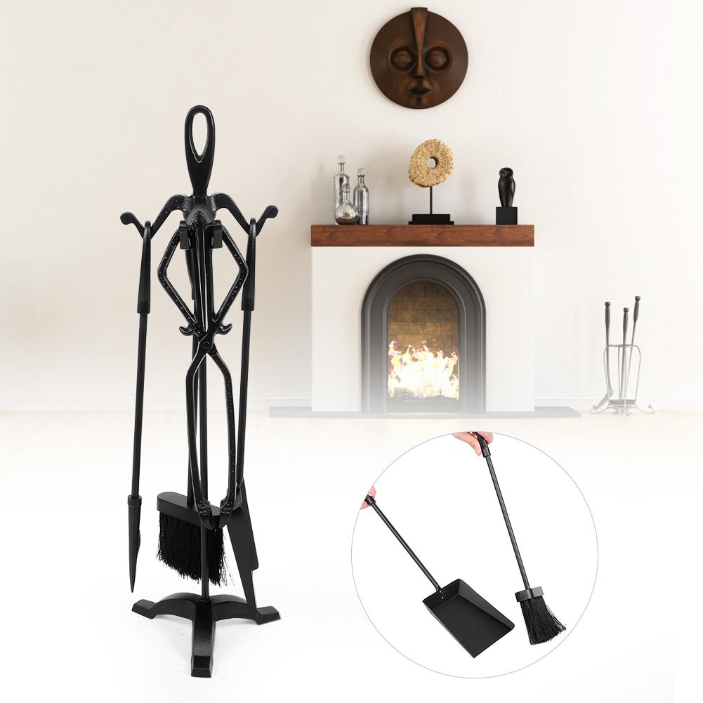 Бытовой набор каминных инструментов в европейском стиле из железа, подставка, щетка, лопатка, щипцы, комплект аксессуаров
