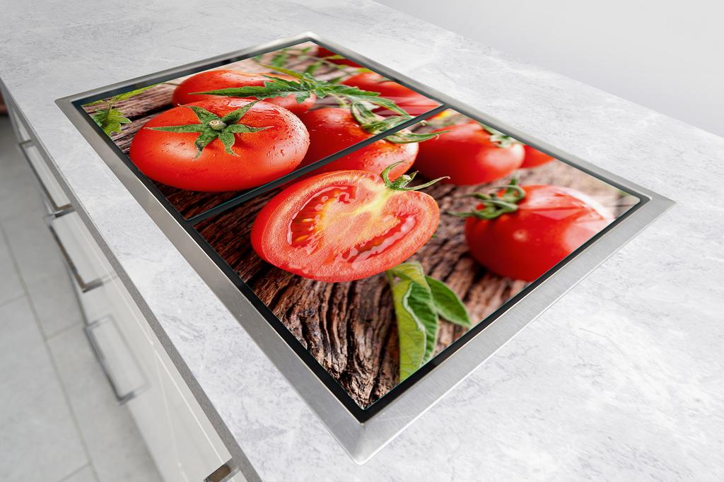 SZKLANA PŁYTA OCHRONNA NA KUCHENKĘ 85x52 POMIDORY
