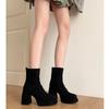 Fashion Autumn Winter Women Elastic Slimming Ankle Boots Fashion Female Platform Thick Heel Short Booties