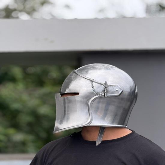 Medieval Barbuta Helmet, 18g Mild Steel, Costume Armor Gift
