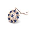 Blue Sapphire Regal Floral Pendant - 925 Sterling Silver