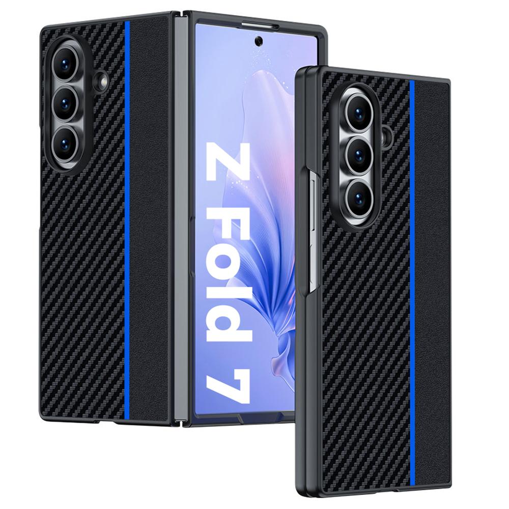 For Samsung Galaxy Z Fold7 5G Case Carbon Fiber Texture Leather + PC Anti-Drop Folding Phone Cover