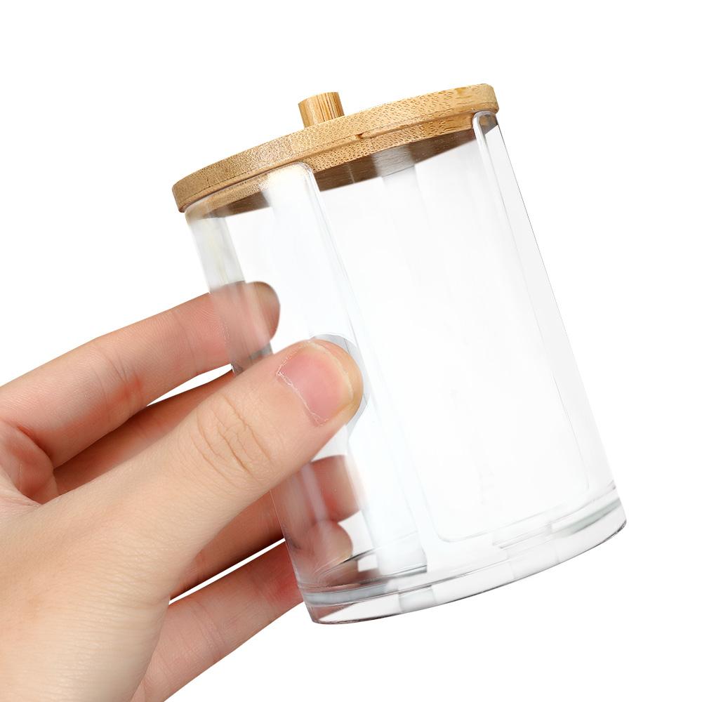 Контейнер для ванной комнаты, органайзер для ватных дисков с бамбуковой крышкой, ватные палочки, ящик для хранения бутылочек