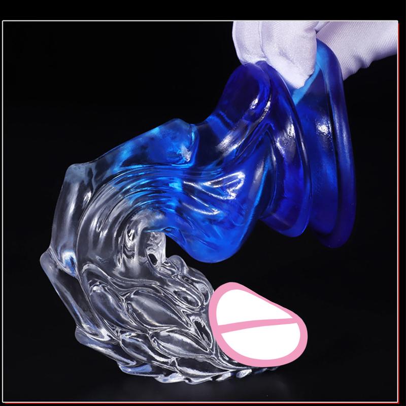 Fake Dildo Monster Colourful Glowing Huge Penis G-spot Anal Butt Plug Shaped Dragon Monster Dildo with Suction Cup Women Toys