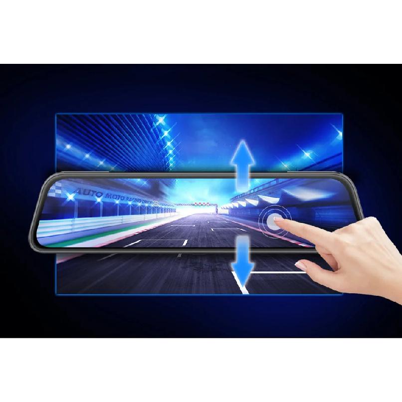 E-ACE 10 Inch Car DVR Mirror Video Recorder 1080P Touch Screen Dashcam For Car AHD Lens Streaming Driving Recorder Dash Camera