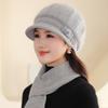 Шапка для матери среднего возраста, женская зимняя бархатная теплая шерстяная шапка для пожилых людей среднего возраста, бабушки, бабушки, хлопковая шапка, шарф для пожилых людей