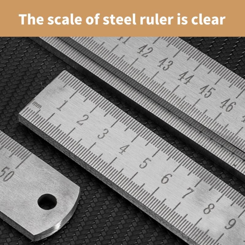 Precisions Crafted Stainless Steel Measuring Tool Ruler with Nonslip Back Suitable for Professional Architects Engineers