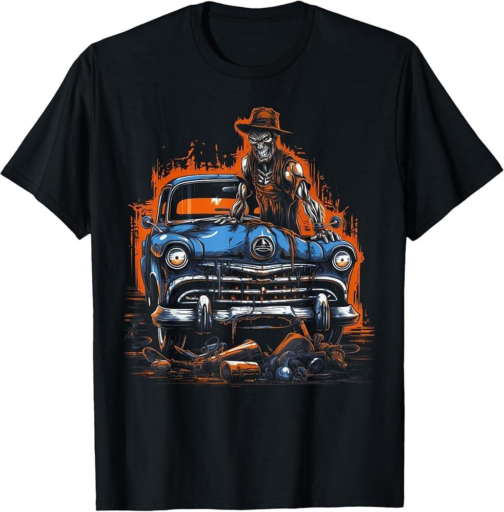 Hot Rod Halloween Mechanic Zombie Costume Scary Garage T-Shirt Unisex T-Shirt