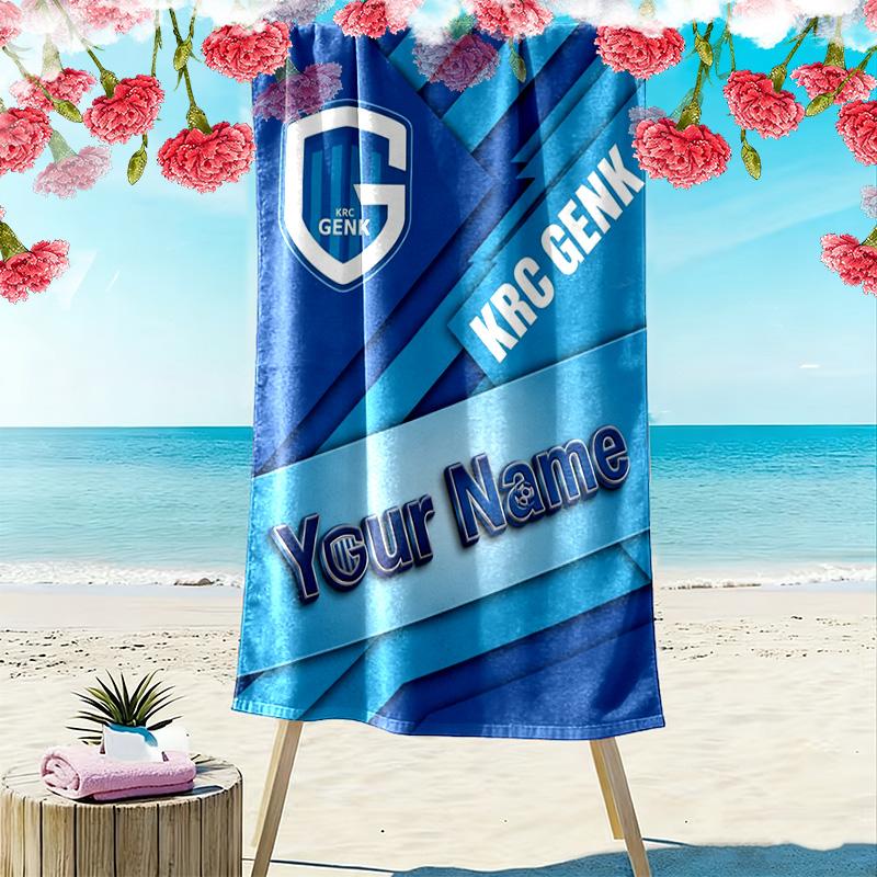 Name Custom KRC Genk Print Beach Towel, Large Soft Quick Dry Towel for Beach Camping Swimming