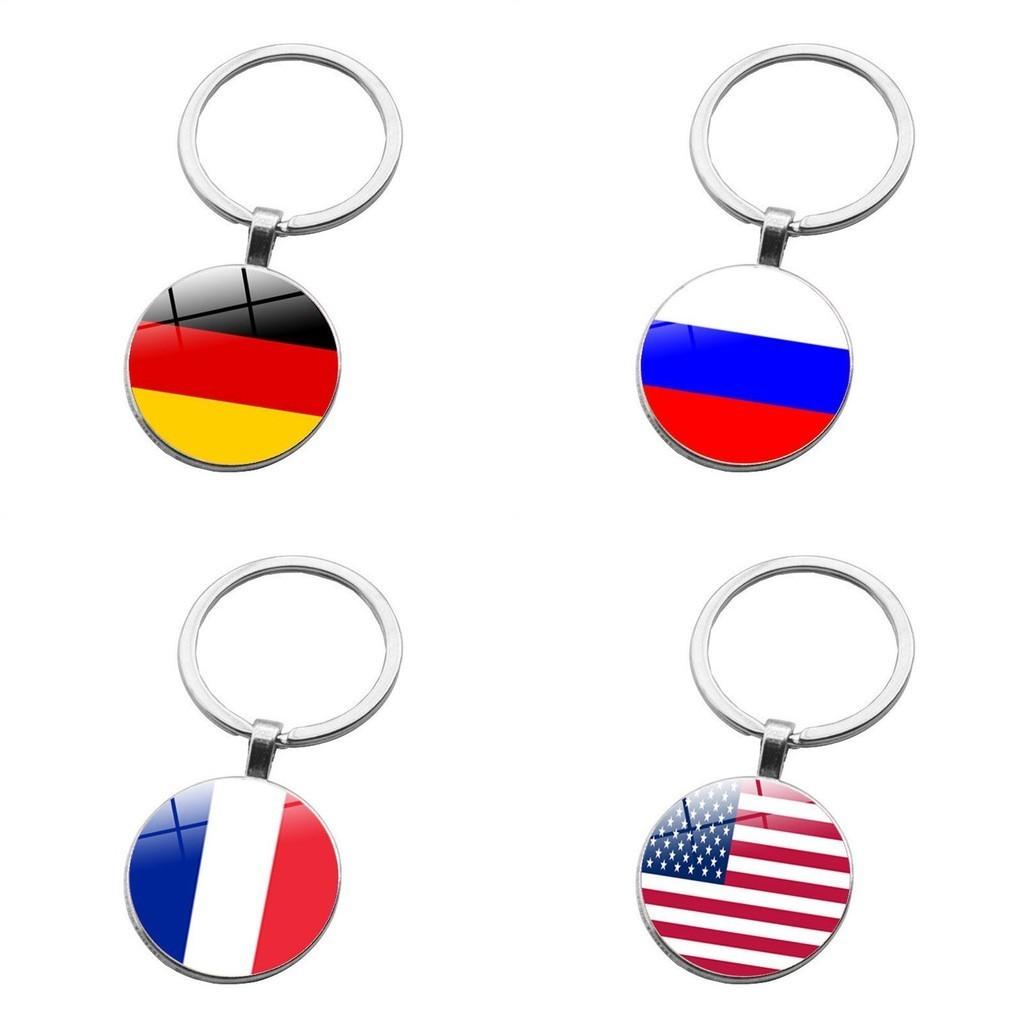 Стильный брелок с американским флагом Металлический аксессуар Современный дизайн Подарок Цинковый сплав