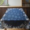 Festive Blue Tablecloth With White Snowflake Design For Dining Room Decorations Reusable Linen Christmas Party Decoration Cover