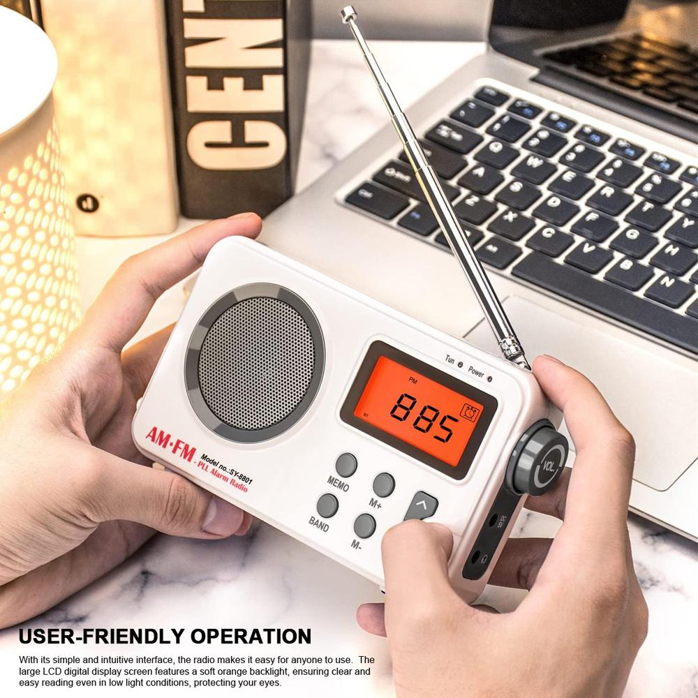 Портативное AM/FM-радио с ЖК-дисплеем, стереорадио, питание от аккумулятора и USB, будильник