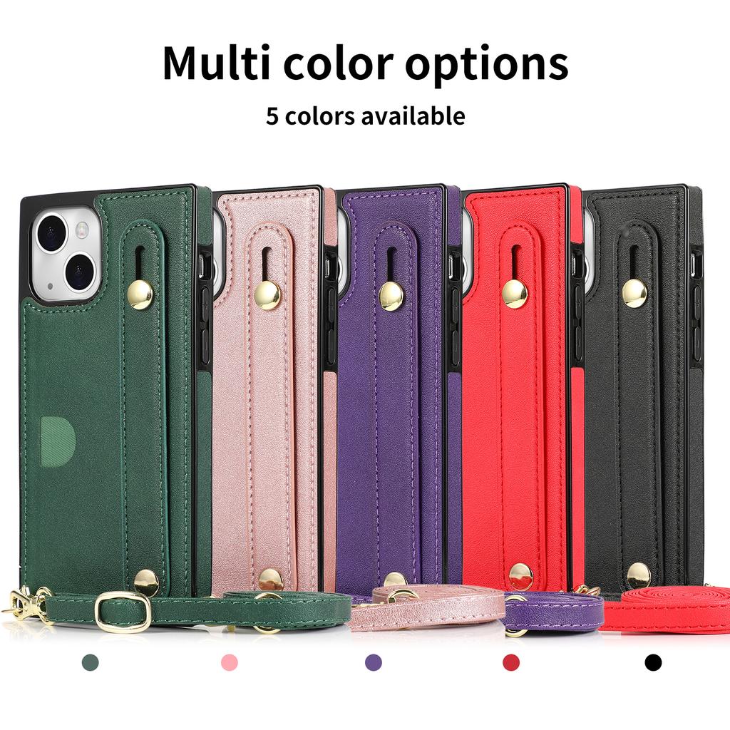 New Wristband Leather Crossbody Case for iPhone 15 14Plus 13 12 11 Pro Max XsMax for Samsung S23 S22 S21 S20 Ultra Plus Note20Ultra for Huawei P40 Pro