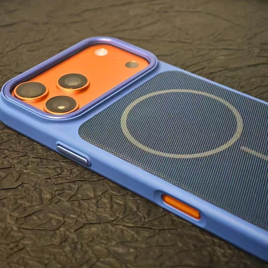 Модный оригинальный магнитный чехол TechWoven для телефона, подходит для iPhone 17 Promax 16 15 Pro Max, задняя крышка с окном для IC-карты и кнопкой-чипом