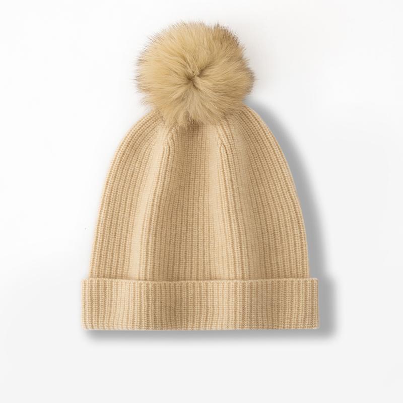 Женская шапка-бини из 100% чистого кашемира с помпоном, в рубчик, зимняя, теплая, мягкая, удлиненная, шапка-скинни, аксессуар для холодной погоды