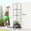 Raised Garden Bed with Trellis Mobile Flower Box with Casters Drainage Hole, Planter Box 40 x 40 x 185 cm
