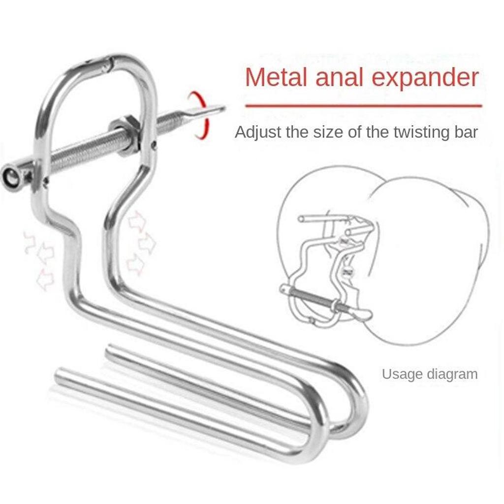 Stainless Steel Anal Plug Set Vaginal Dilator Metal Anal Plug Adjustable Butt Plug Anal Sex Trainer Personal Vibrator BDSM SM Adult Sex Toys