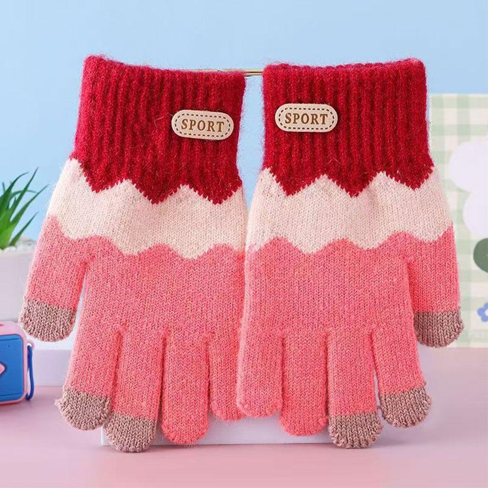 Warm Kids Winter Gloves Windproof Full Finger Children Mittens Soft Elastic Baby Gloves for 6-14 Years Old Baby Boys Girls