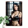 2026 Anime Girl Metal Sign 8x12 Inch Red Corset Cape Retro Wall Art Unique Gift for Anime Lovers Home Garage Decor