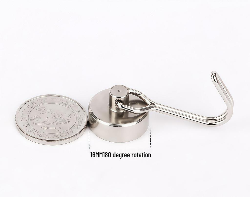 Магнитный крючок-вешалка из неодимового железа и бора, металлическая магнитная присоска E16, установка без сверления.