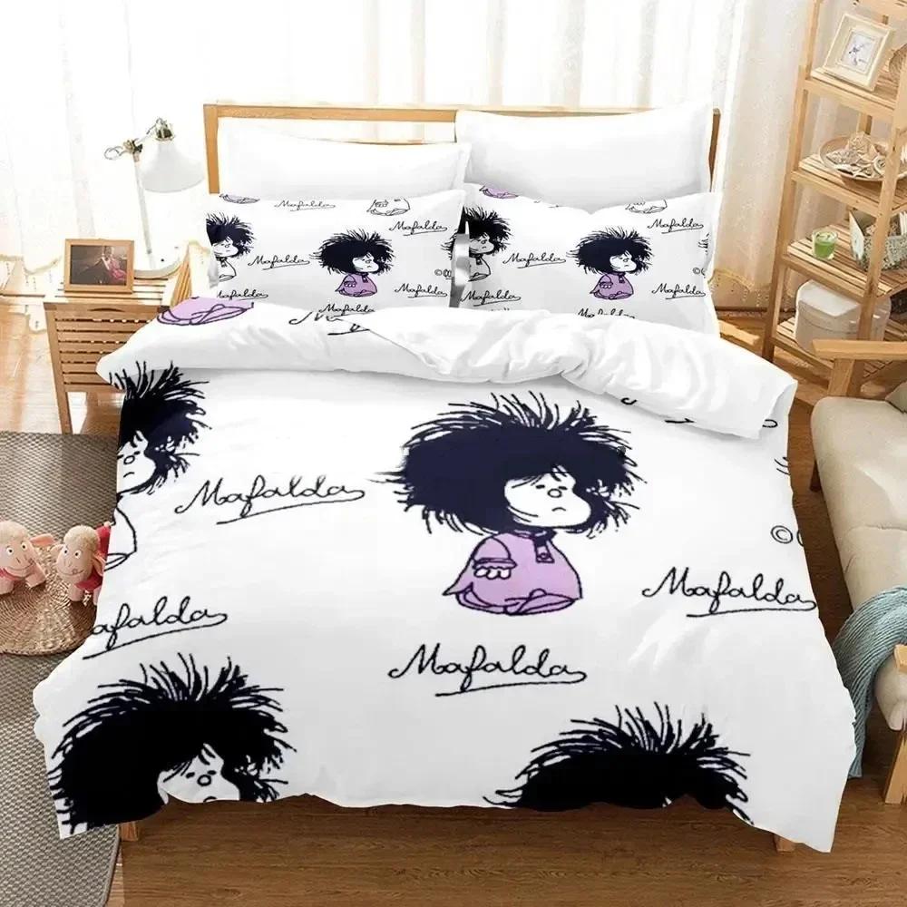 3D Print Mafalda Printed Bed Set Duvet Cover Pillowcase Bedding Set Bed Linen Sheet Quilt Cover Full Queen King Size