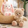 45cm Cute Fox Cat Rabbit Bear Plush Toys Soft Lovely Animals Stuffed Dolls Grasping Doll for Children's Birthday Holiday Gift