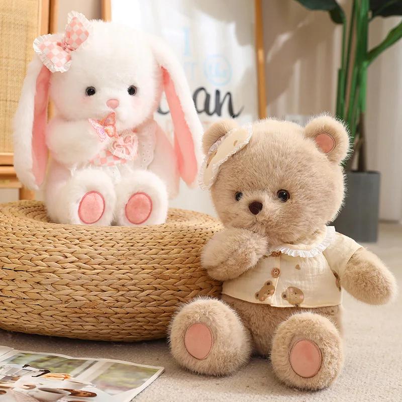 45cm Cute Fox Cat Rabbit Bear Plush Toys Soft Lovely Animals Stuffed Dolls Grasping Doll for Children's Birthday Holiday Gift