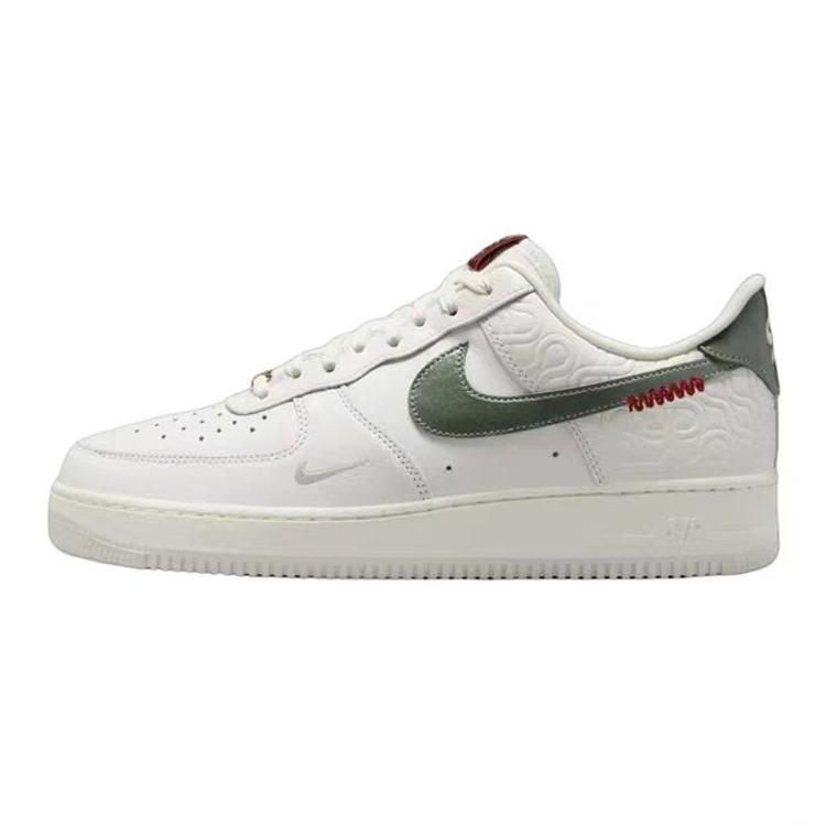 Nike Air Force 1 Slip Resistant, Abrasion Resistant, Lightweight Low top Skateboard Shoes Unisex White Green HV5979-130(Team56-)