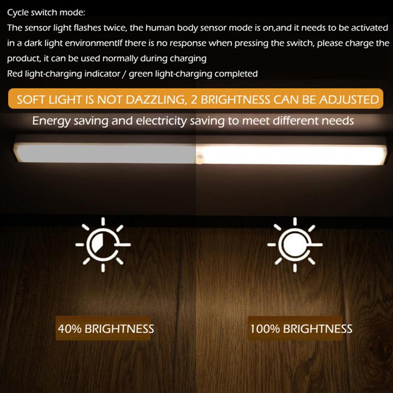 Adjustable Brightness Warm White LED Hand Sweep Induction Lamp Strip Night Light