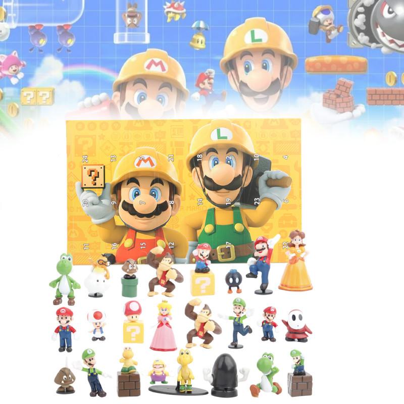 Super Mario Red And Green Mushroom Character Blind Box Figurines Set Of 24 Unique Designs