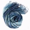 Linen Tie-Dye Scarf Gradual Change Imitation Blue Dye Batik Scarf Women'S Style Shawl Fringed Warm Silk Scarf