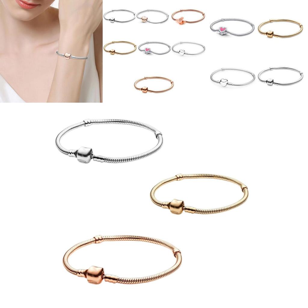 Браслет Pandora с застежкой-короной в форме сердца из розового золота, стильный и прочный, подарок