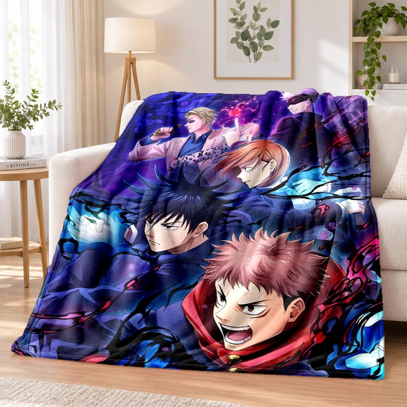Фланелевое одеяло Jujutsu Kaisen Мягкое Теплое Уютное Для Дивана Кровати В Помещении Дома Спальни