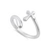 925 Sterling Silver Open Cross Adjustable Women Ring