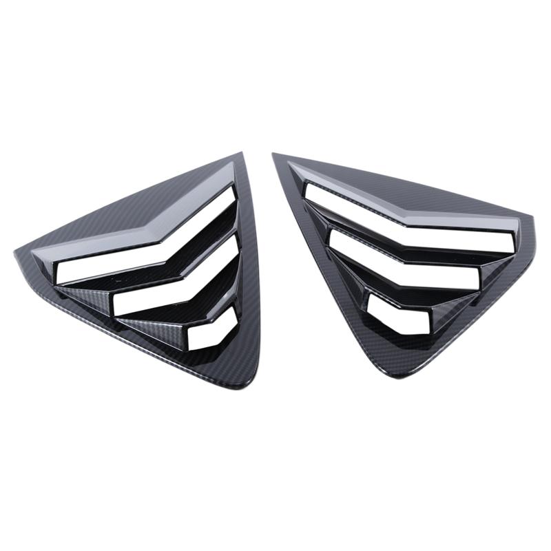 2PCS Car Rear Side Vent Quarter Window Louver Shutter Cover Parts Accessories For Honda Accord Carbon Fiber Look