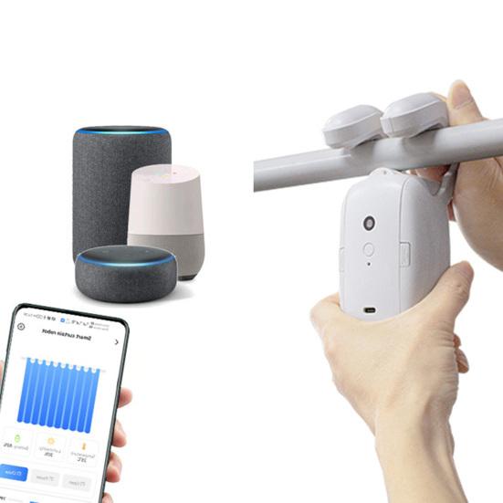 Умное автоматическое устройство для открывания штор с датчиком освещенности Высокопроизводительный мотор Голосовое управление Универсальное и простое в установке устройство для открывания штор