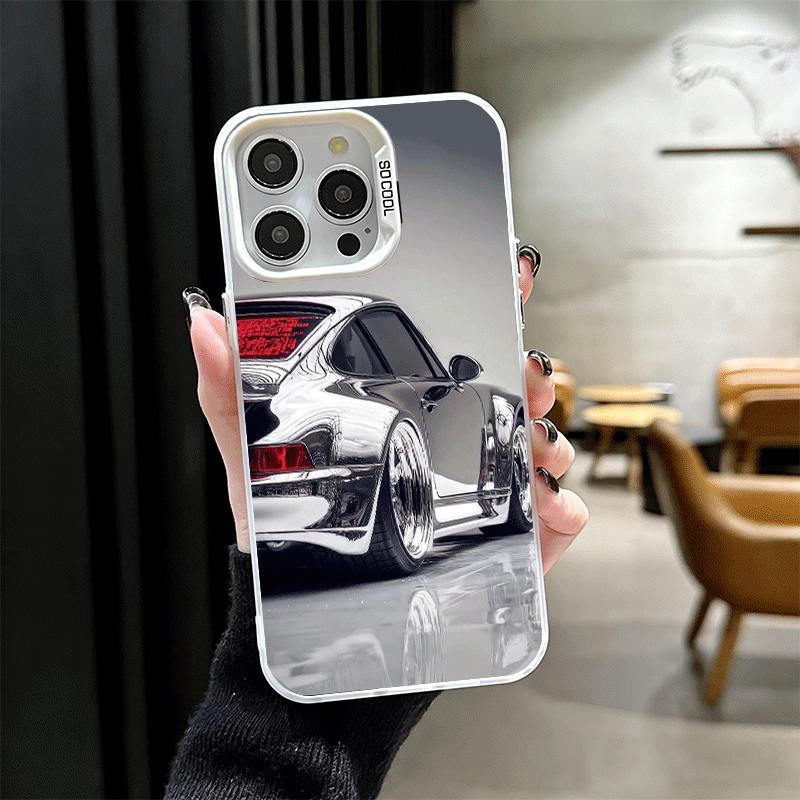 Electroplated Style Sports Car Soft Phone Case for iPhone 15 16 17 Pro Max 17Air 16E 14 Plus 13 12 Mini Shockproof Cover Back Sh