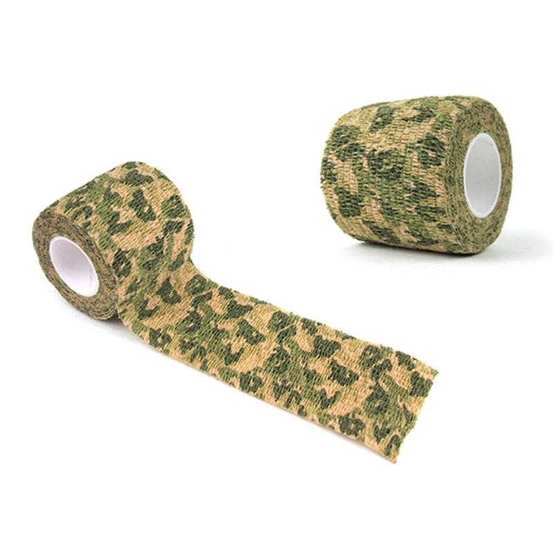 Камуфляжная лента для улицы, растягивающаяся многоразовая нетканая самоклеящаяся спортивная повязка для езды на велосипеде
