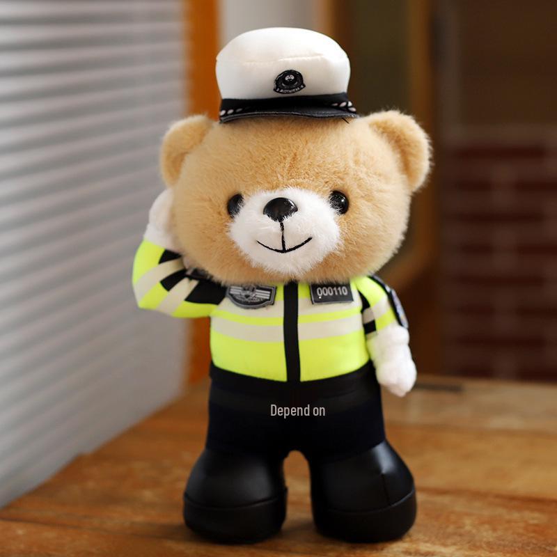 Xiaohongshu Hot-Selling Teddy Bear: Police Officer Panda Motorcycle Ornament