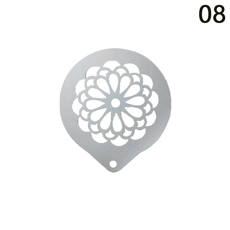 Форма для цветения из нержавеющей стали, необычная модель для штамповки кофе, утолщенный трафарет для распыления кофейной молочной пены