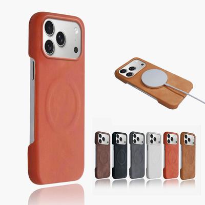 Противоударный деловой кожаный чехол для iPhone 17 Pro Max, магнитная беспроводная зарядка, безрамочная жесткая накладка для iphoneAir