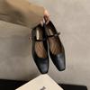 Mary Jane Single Shoes Thick Heel Shoes Elegant Classic Retro Square Toe Comfortable Soft Shallow Cut Low Heel Women's Shoes
