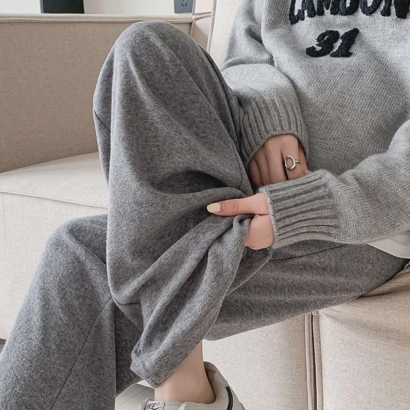 High-Waist Maternity Wide-Leg Trousers - Autumn/Winter Cashmere Blend