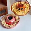 Creative Cowboy Hat Ceramic Tray with Divided Dumpling Plate Breakfast Dish  Party Gifts