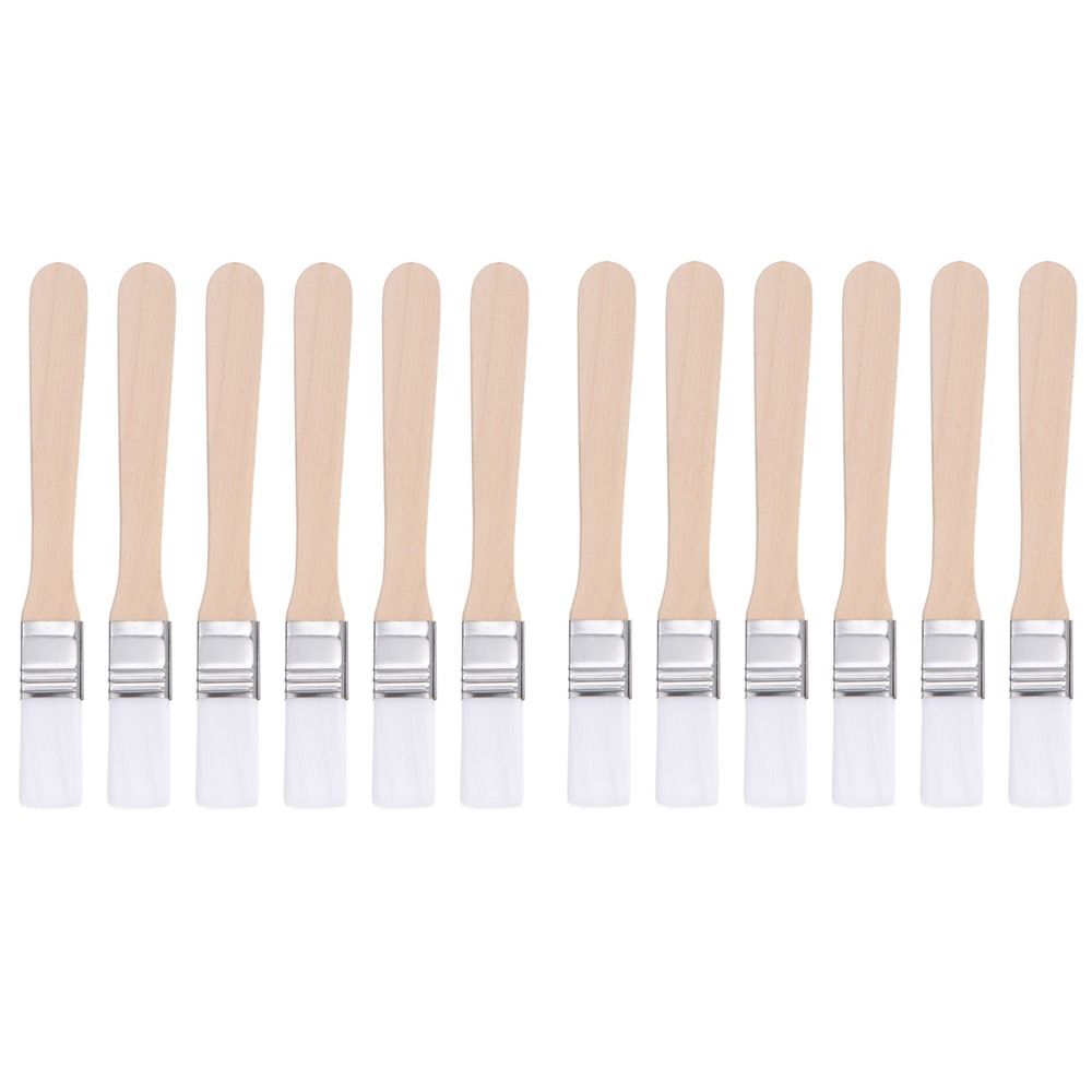 1/12Pcs 0.6 inch Painting Tool Nylon Bent Head Cabinets Wood Handle Wall