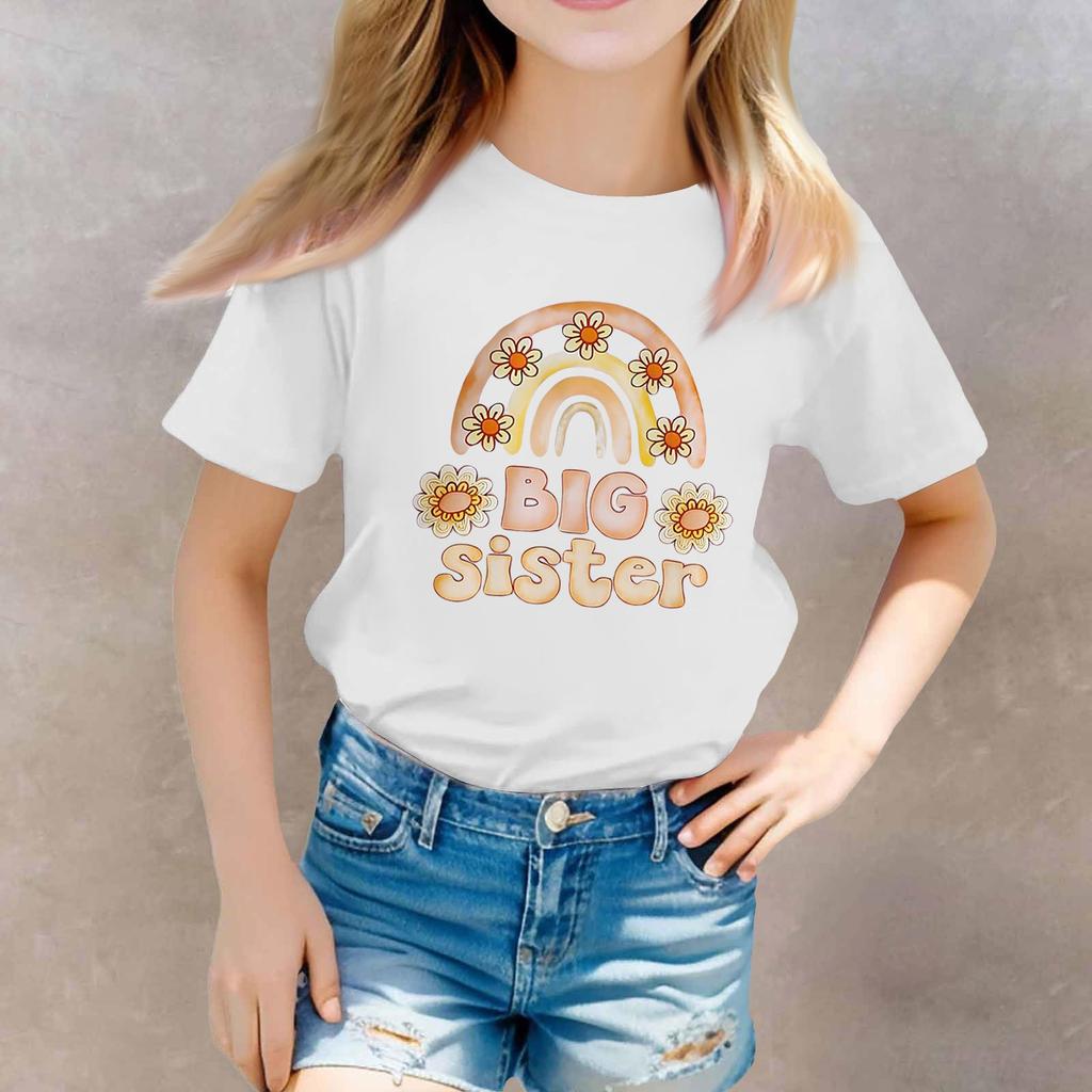 Toddler Girl Boy T-Shirts Kids Top Boys And Girls Printed Short Sleeved T-shirt