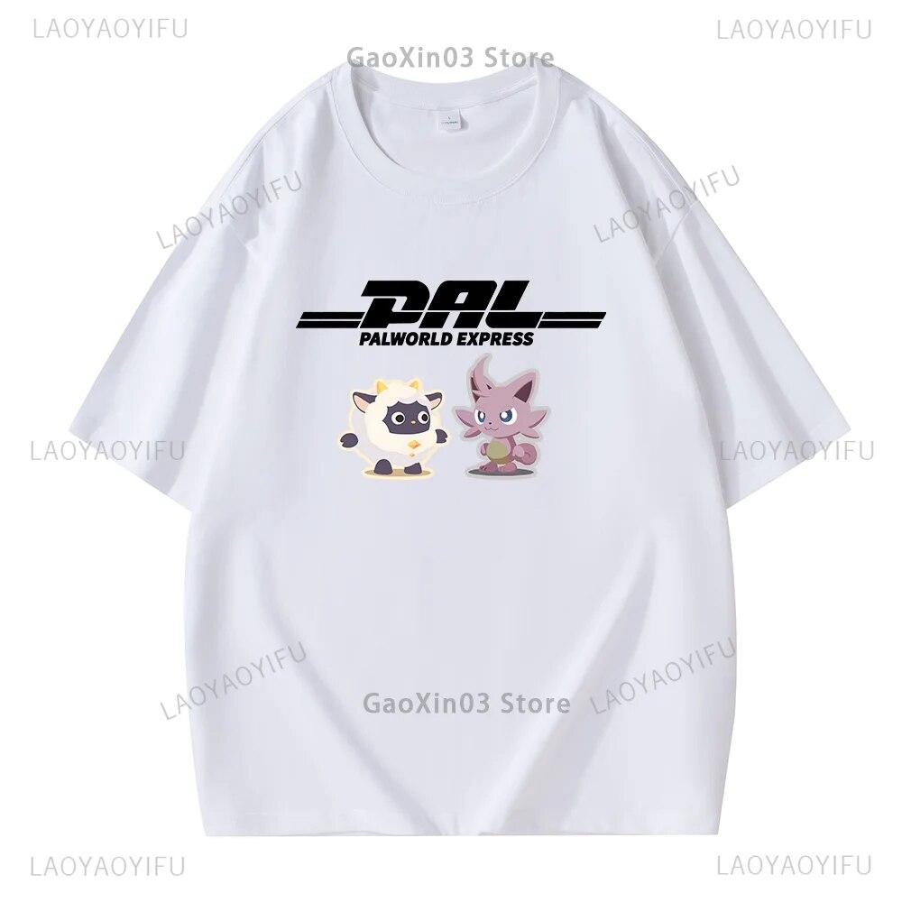 Футболка Palworld Container с рисунком Palworld Express для унисекс, топы с принтом, женская одежда, летние футболки с короткими рукавами и круглым вырезом, графические футболки