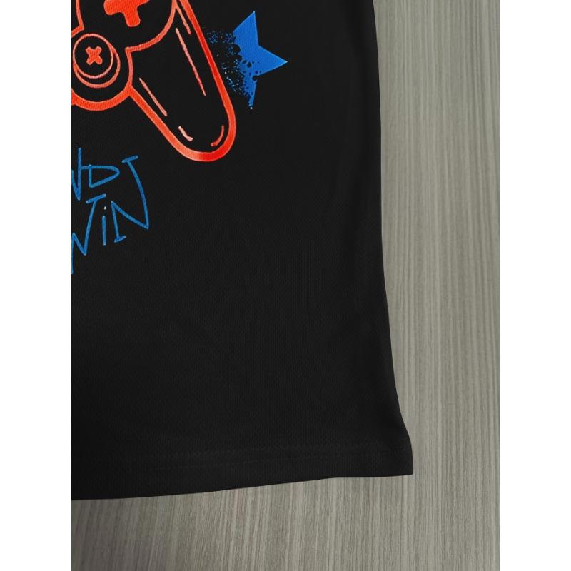 Men's Sports Short Sleeve Top Shorts Set Plus Size Breathable Basketball Sports Clothing Graffiti game controller Print T-shirt Shorts 2-piece Set